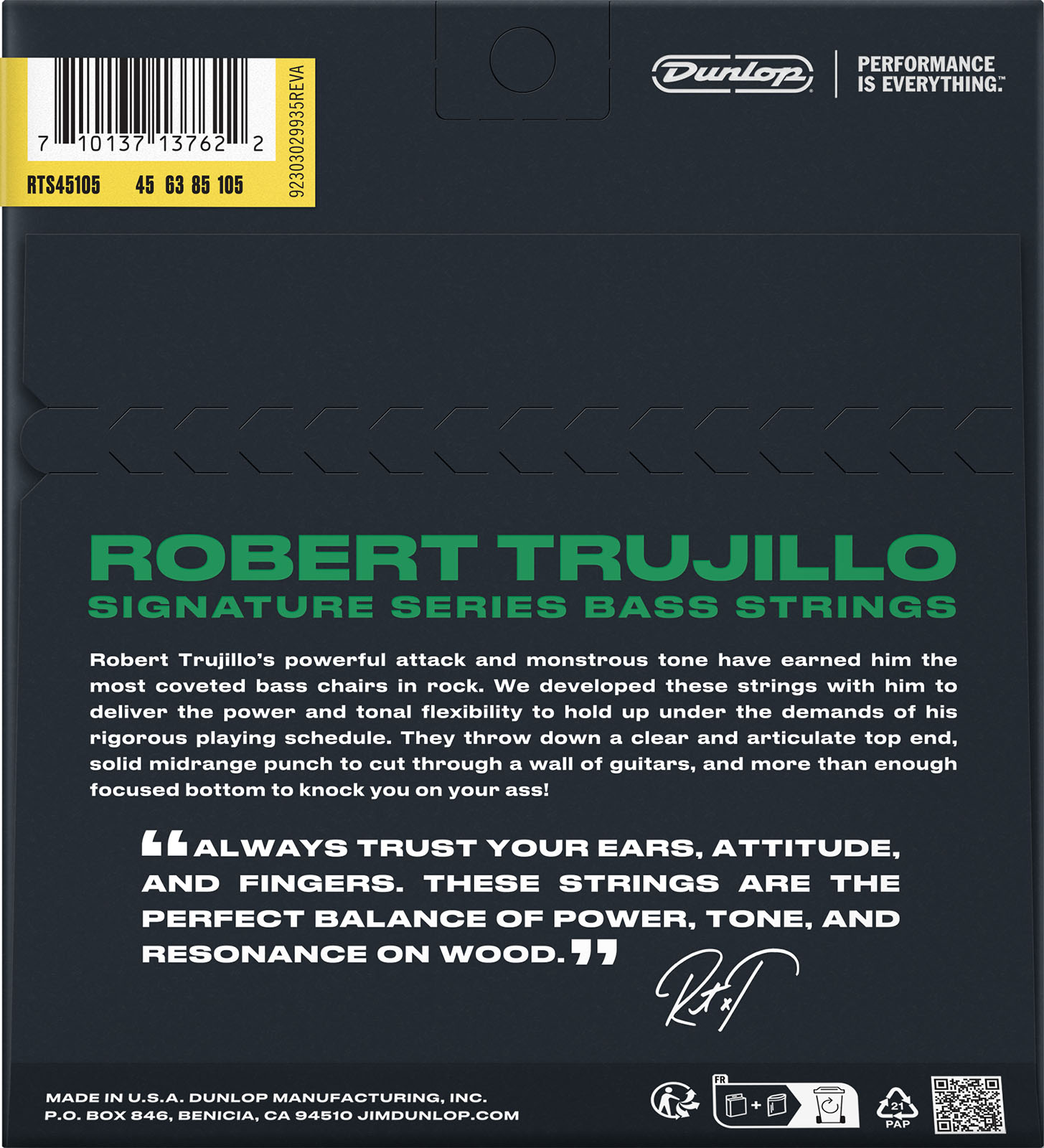RTS45105 Robert Trujillo, Stainless Steel, Bass Strings 45-105