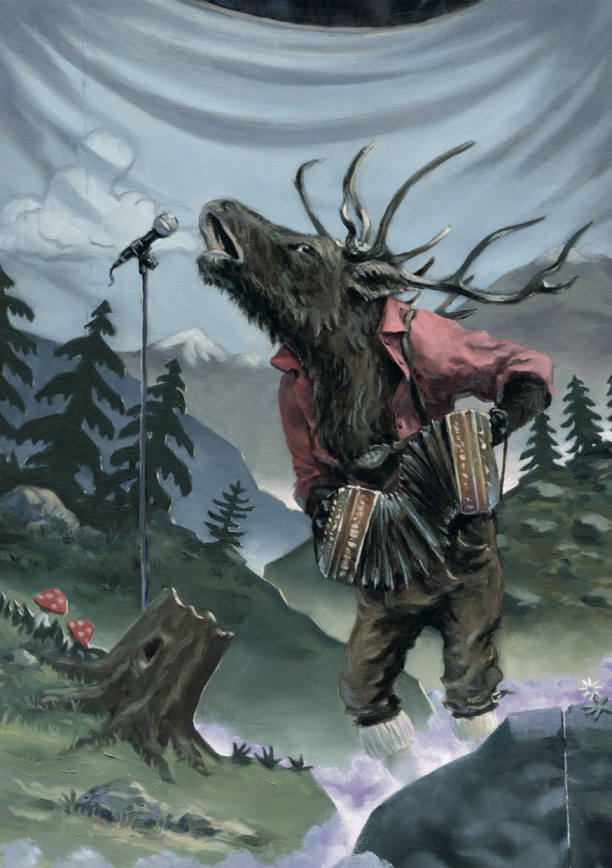 Röhrende Hirsch Postkarte