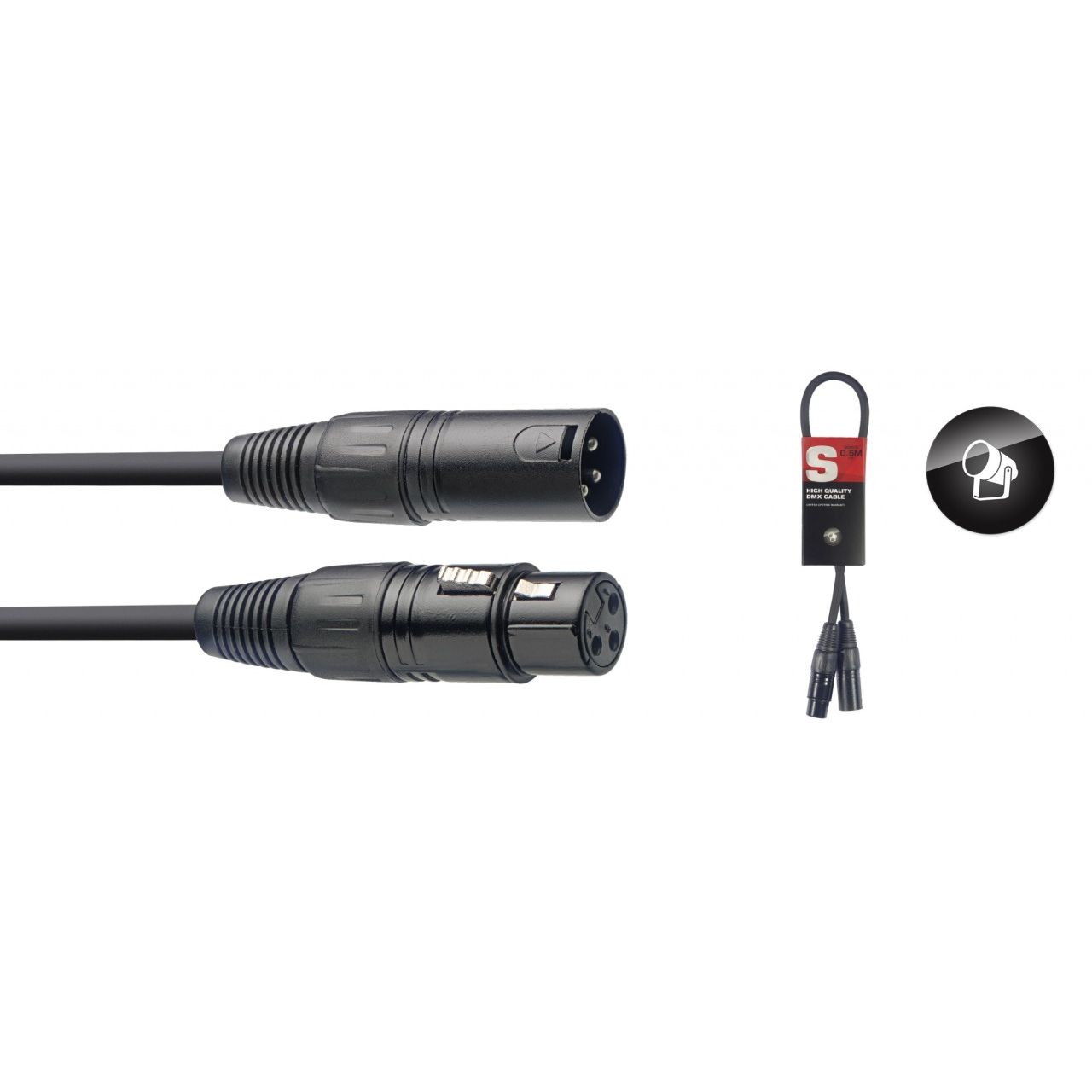 DMX-Kabel Schwarz - 3pol. - 50cm