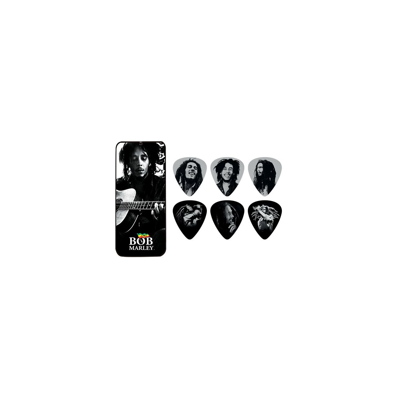 Bob Marley Silver Picks - Heavy 6 Stück  - BOB PT04H
