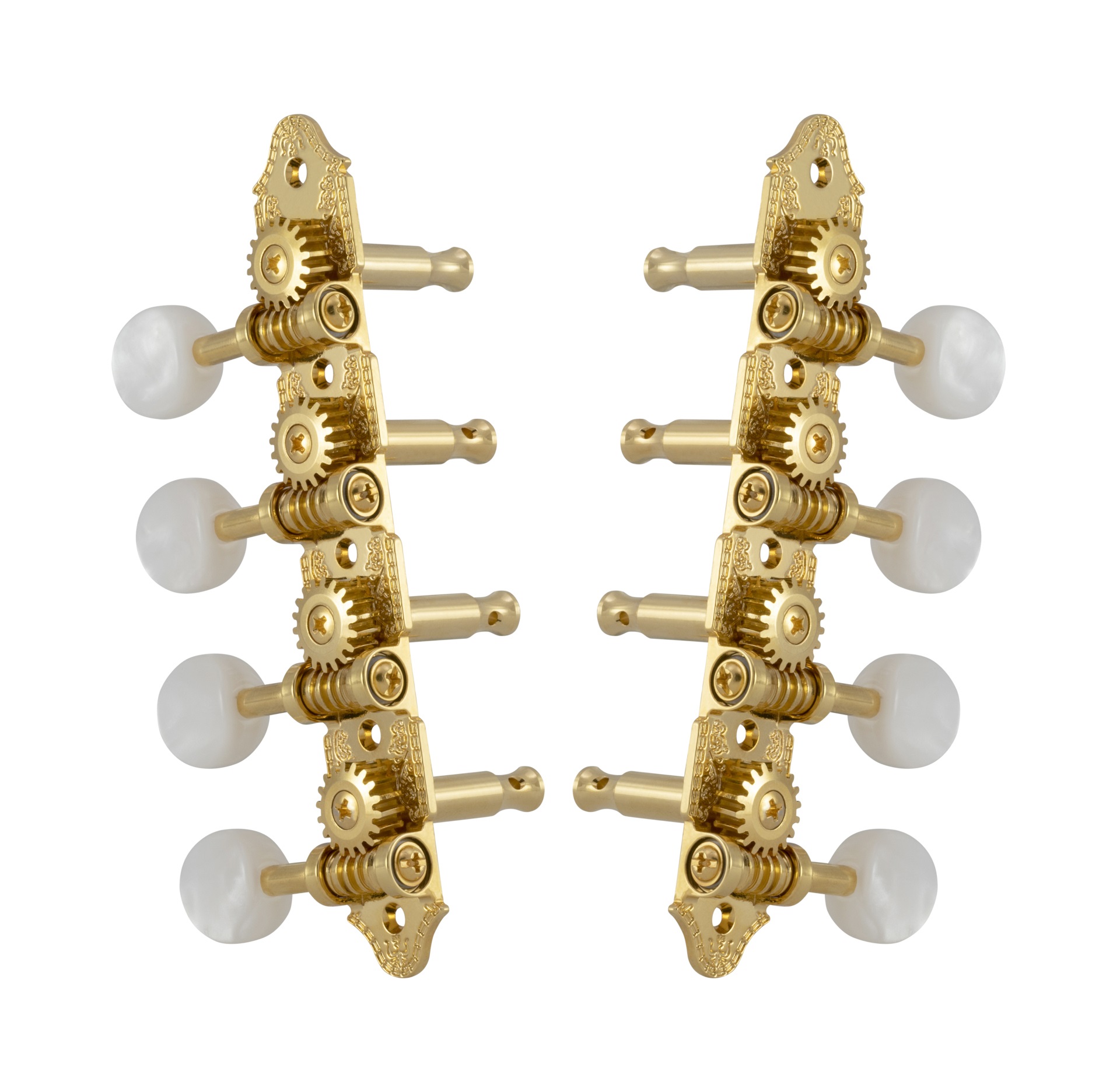 409VG Professional Mandolin Machines with Pearloid Button - Mandolin Machine Heads, Standard 4 + 4, 