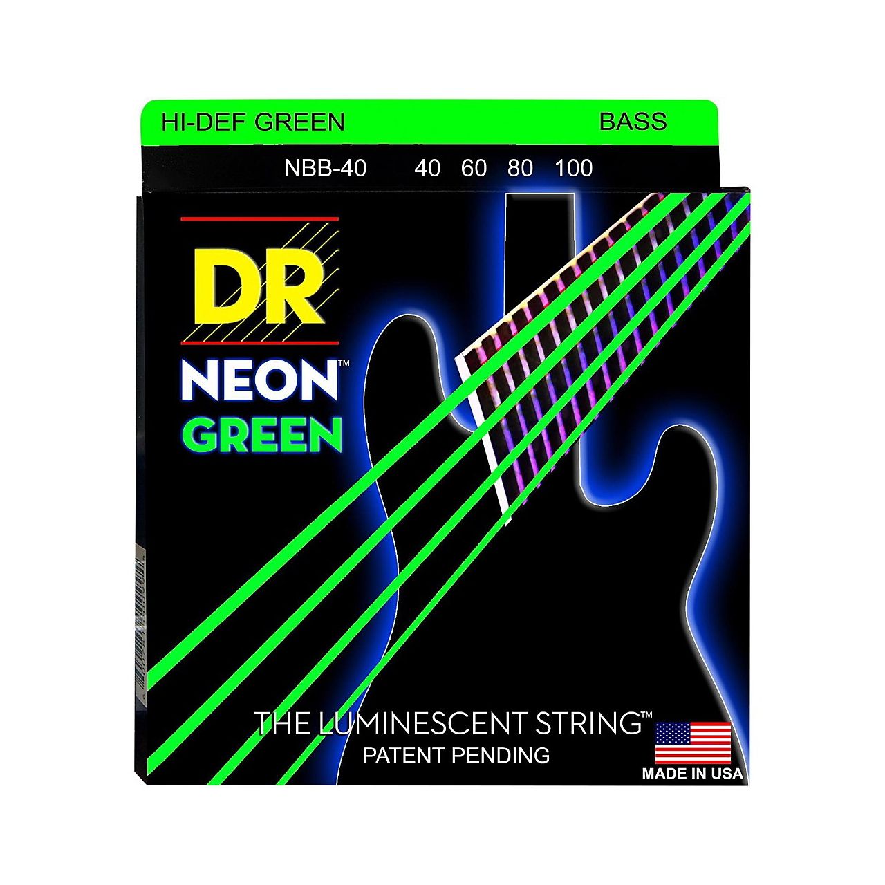 Hi-Def Neon Bass-Saitensatz Green 040-100