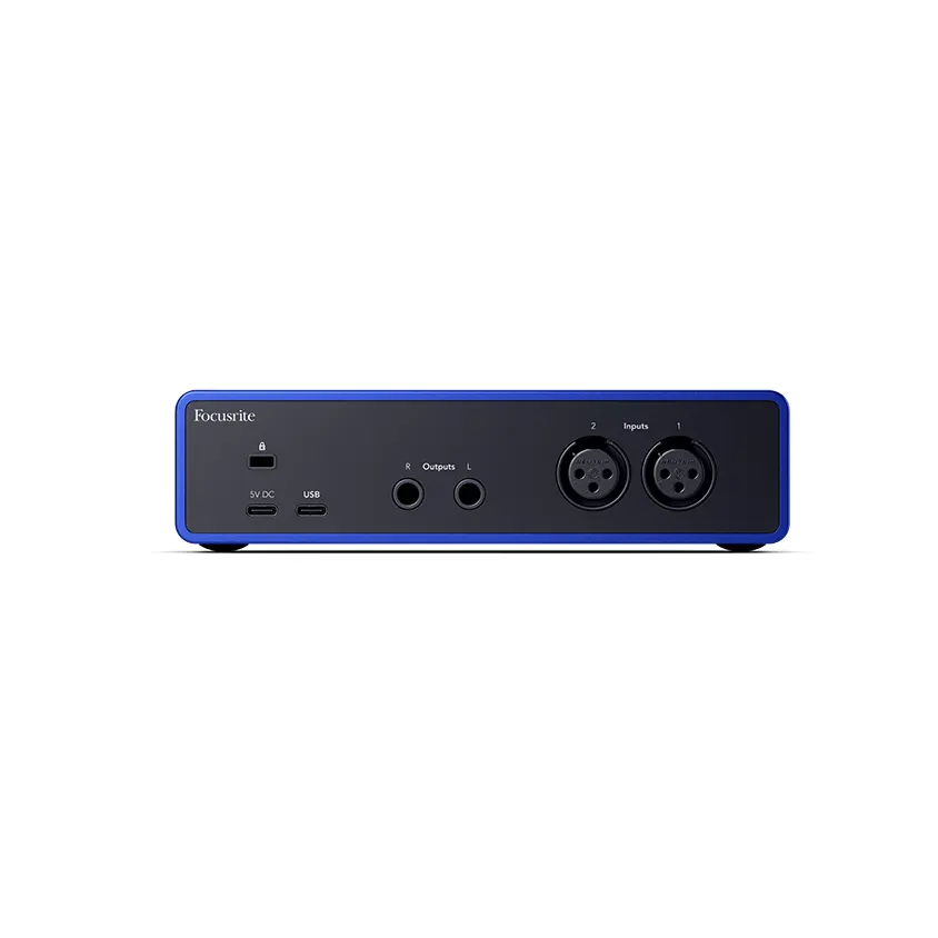 Focusrite Scarlett 2i2 4th Gen Anniversary Edition Rückseite mit Anschlüssen