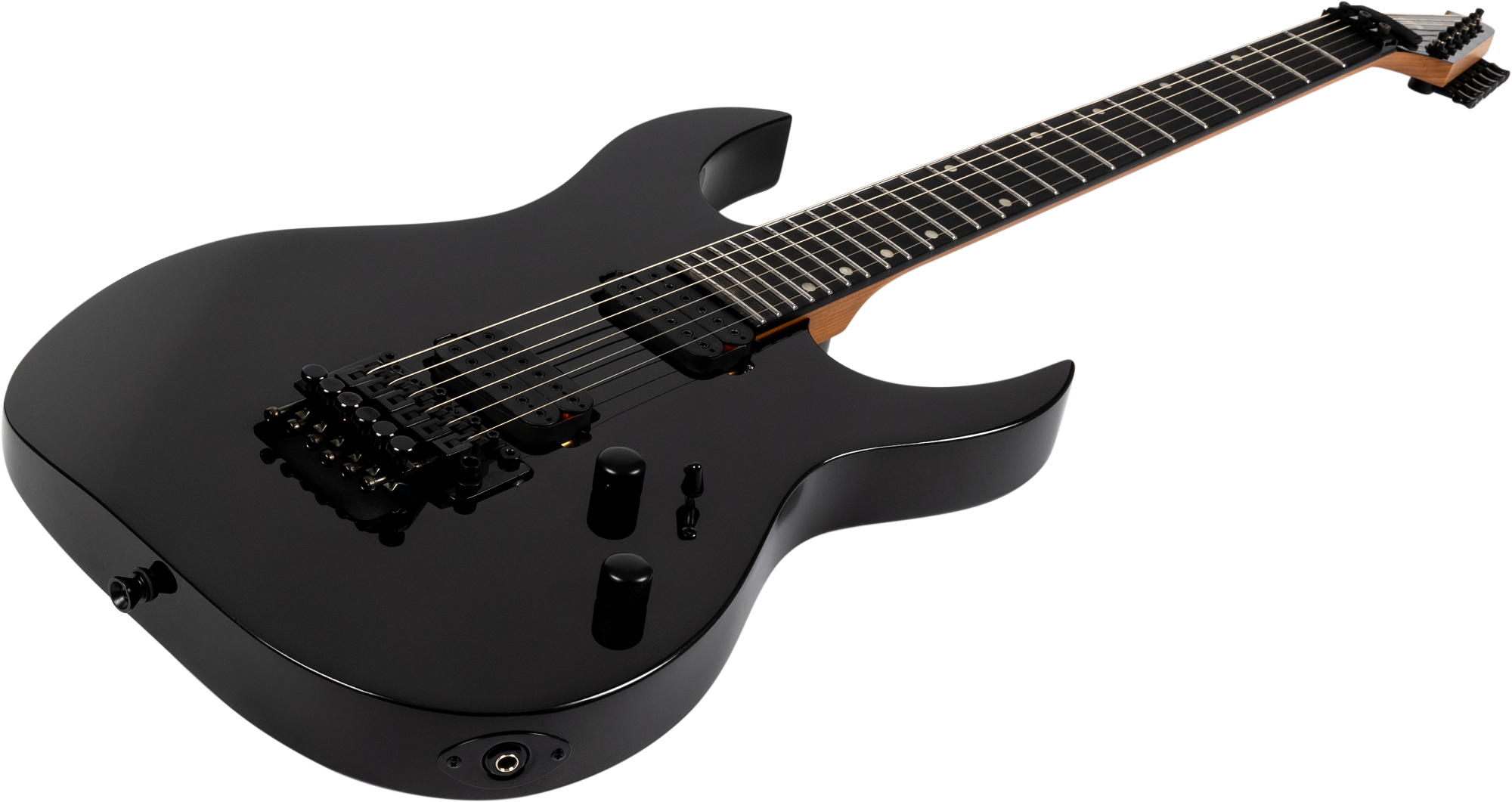 Griffbrett der Spira S-420 BK mit Ebony-Tech-Oberfläche und 24 Jumbo-Bünden