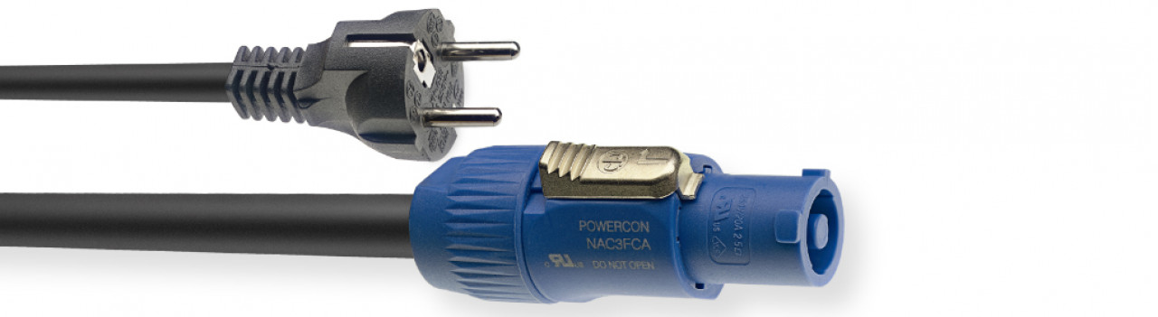 X Serie Netzkabel, powerCON A/Schuko (m/m), 3 m