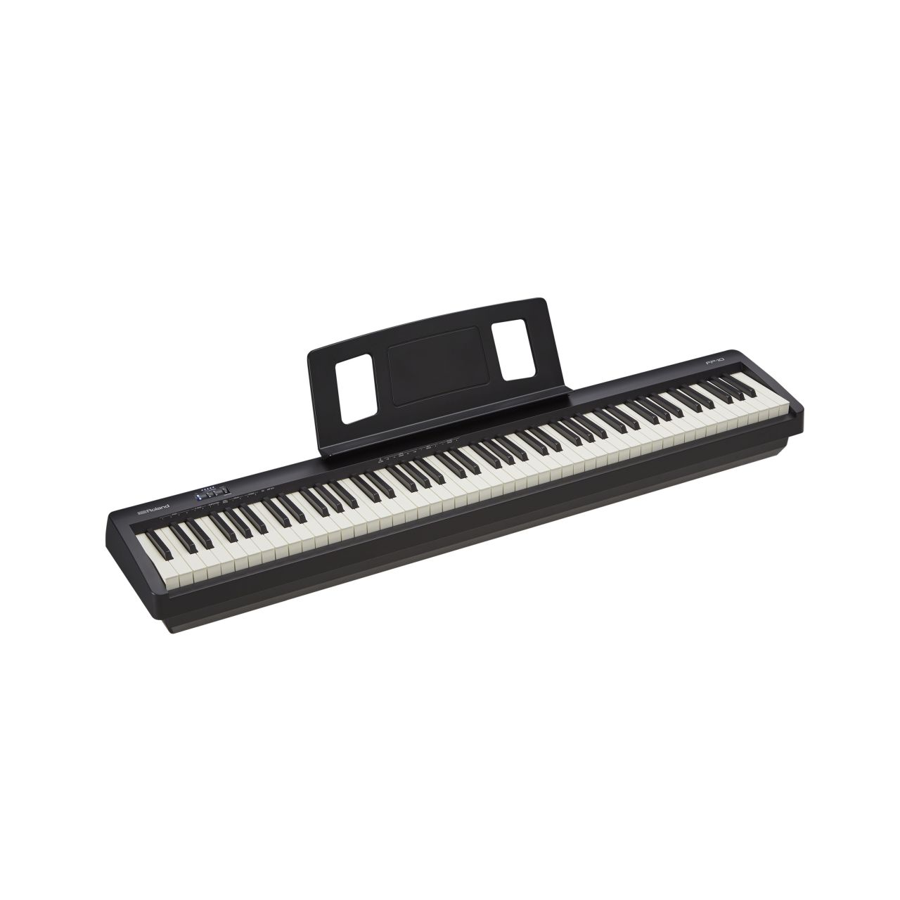 Roland FP-10 BK Digitalpiano – Vorderansicht mit Tastatur in Schwarz
