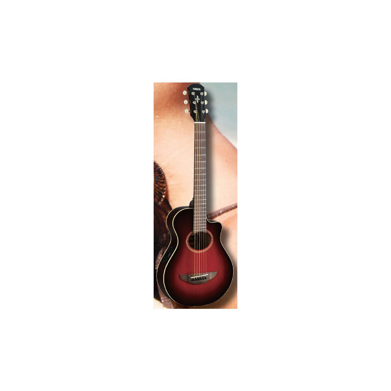 APX T2 Travel Guitar Dark Red Burst - Westerngitarre mit Tonabnehmer