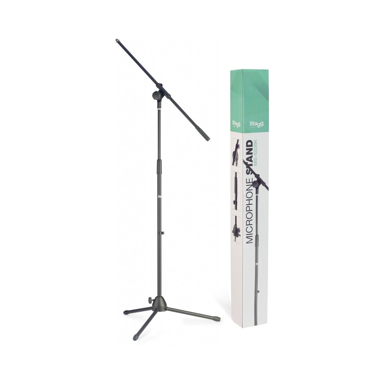 Stagg Mikrofonständer m. Galgen u. zusammenklappbarem Metallfuß