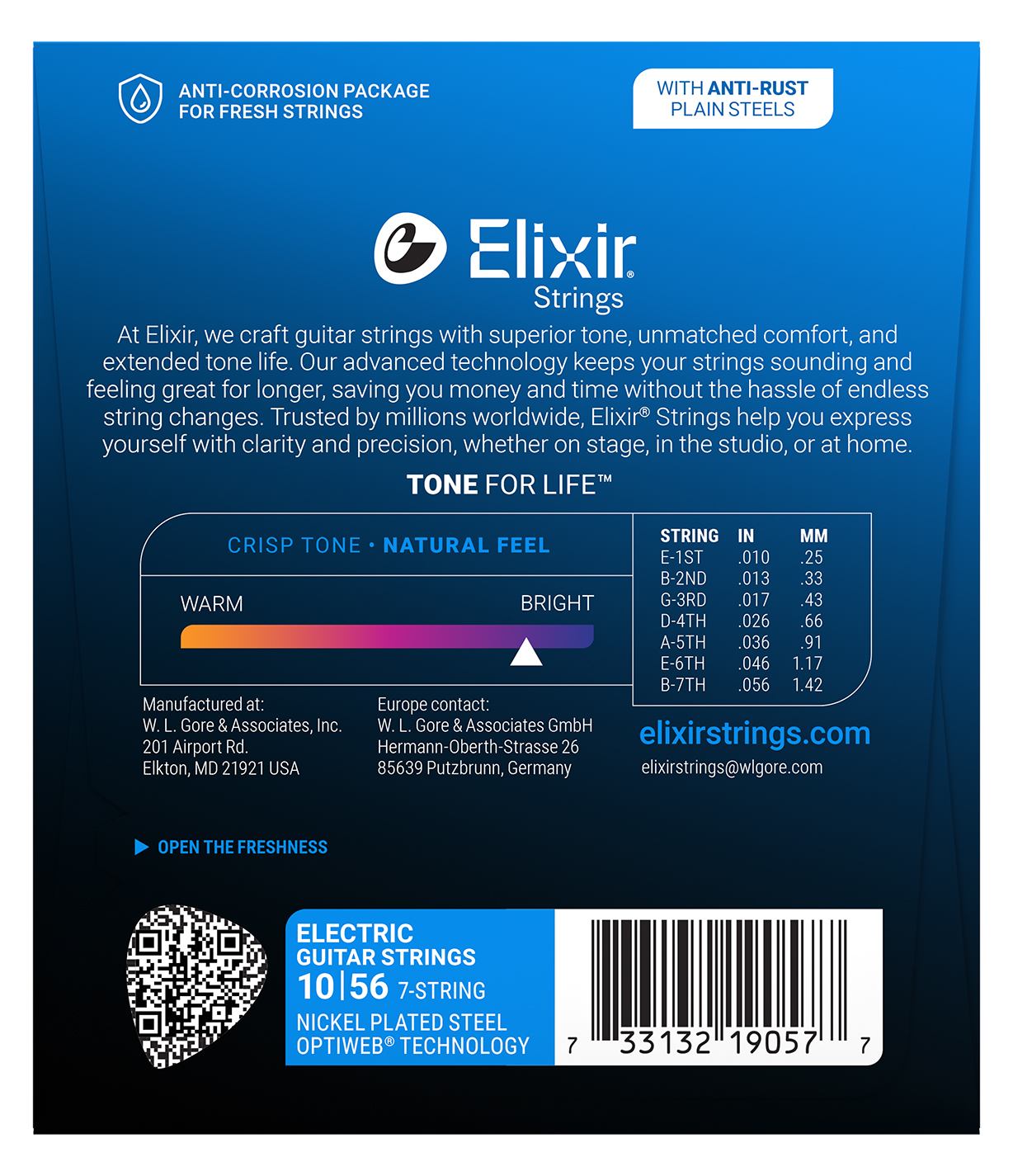19057 Optiweb Electric 7-String 10-56 Light