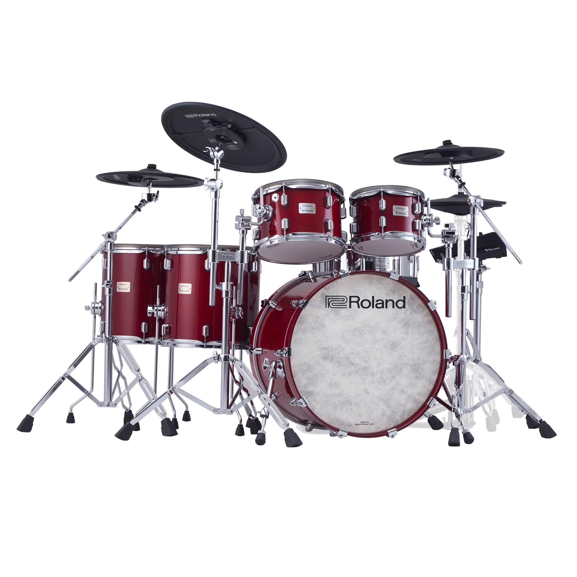 Roland VAD716-GC E-Drumset in Gloss Cherry – komplettes Set mit Snare, Toms, Becken und Kick-Drum