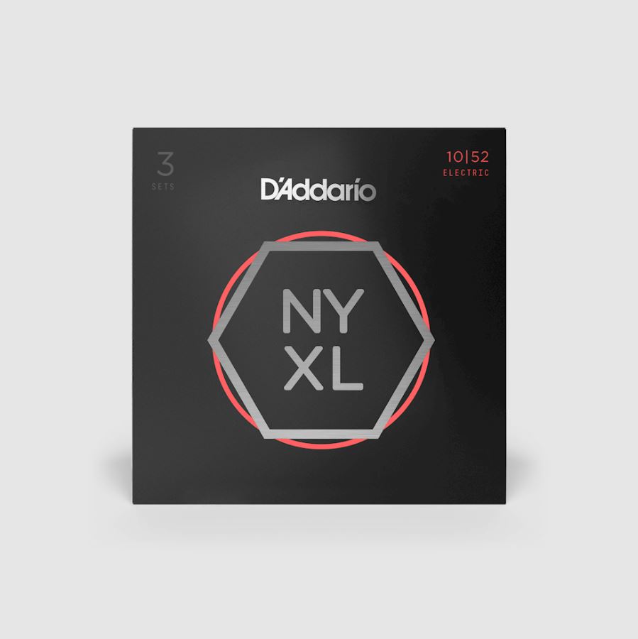 NYXL1052-3P Nickel Wound Electric Guitar Strings, Light Top / Heavy Bottom, 10-52, 3 Sets