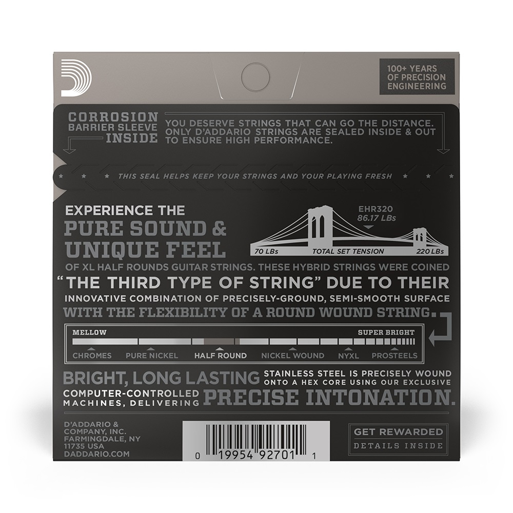 EHR320 Half Round Electric Guitar Strings, Super Light, 9-42