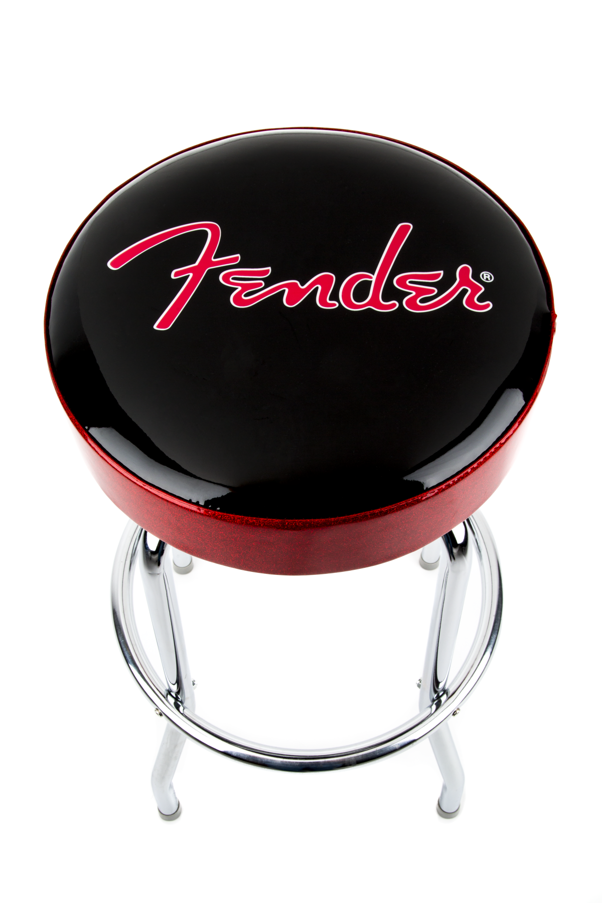 Red Sparkle Logo Barstool, Black/Red Sparkle 30"