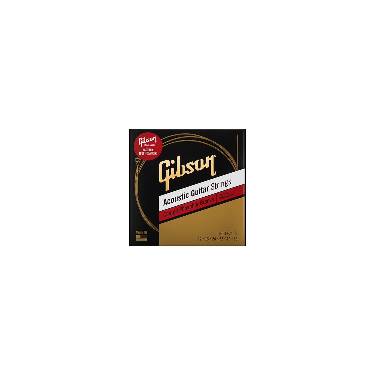 Coated Phosphor Bronze Acoustic Guitar Strings, Light Gauge, 012-053