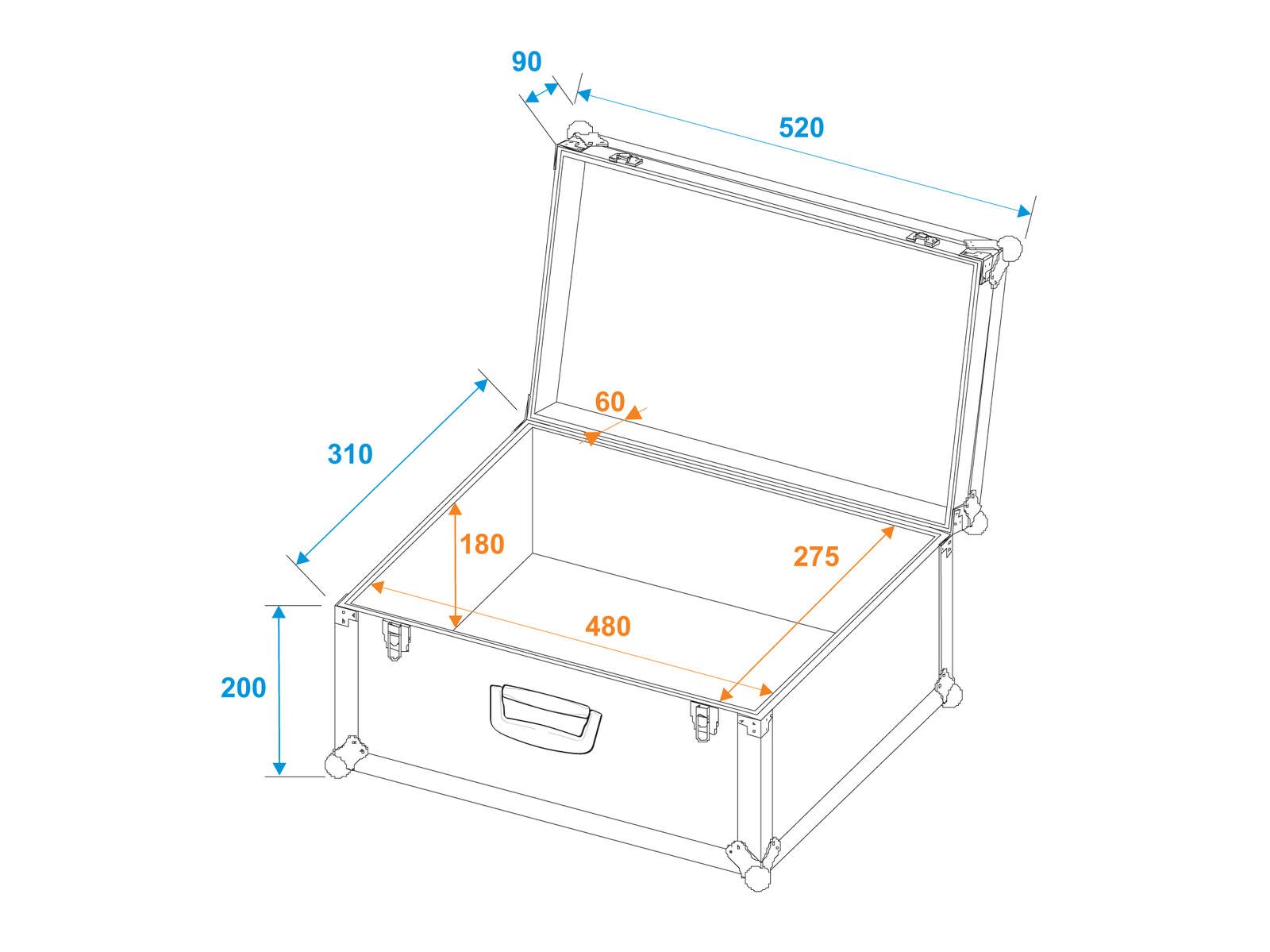 Universal-Koffer-Case Tour Pro 52x29x32 schwarz