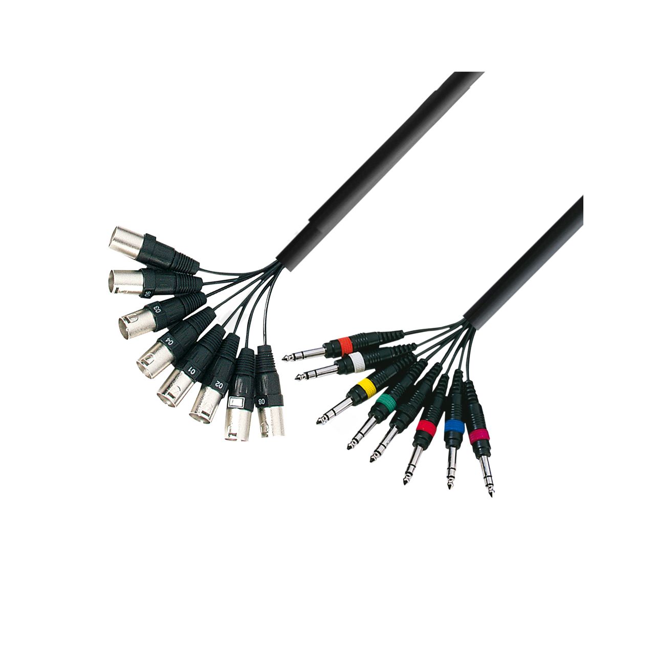 Multicore Kabel 8x XLR male auf 8x6,3mm Klinke stereo 3m