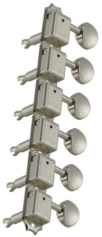 133N6 Deluxe Guitar Machines - Guitar Machine Heads, 6-in-Line, Bass Side (Left) - Nickel