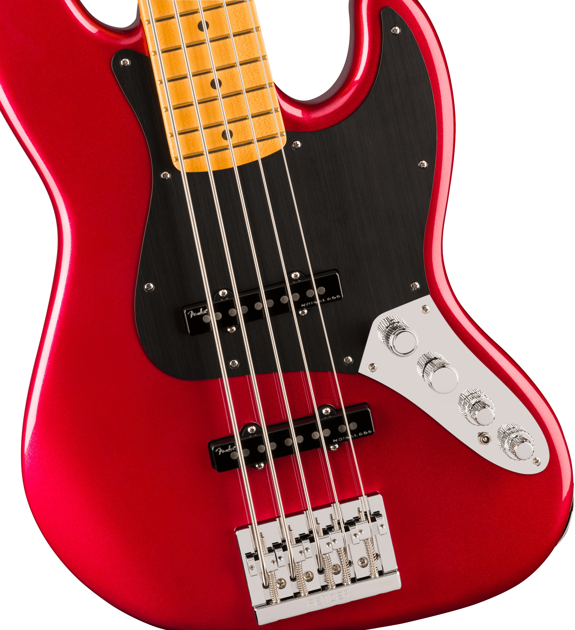 American Ultra II Jazz Bass V Maple Sinister Red