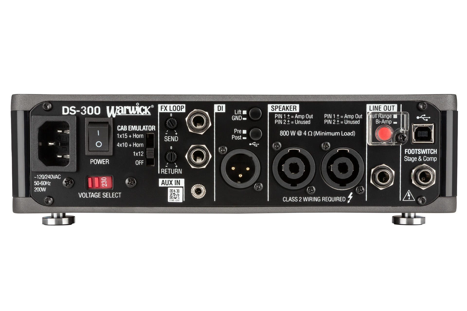 Stage Series DS 300 Double Stage Bass Amp Head mit USB-Interface