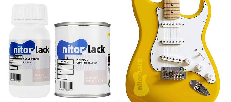 NitorPOL Polyurethanlack Graffiti gelb - 500ml Dose + 250ml Trockner