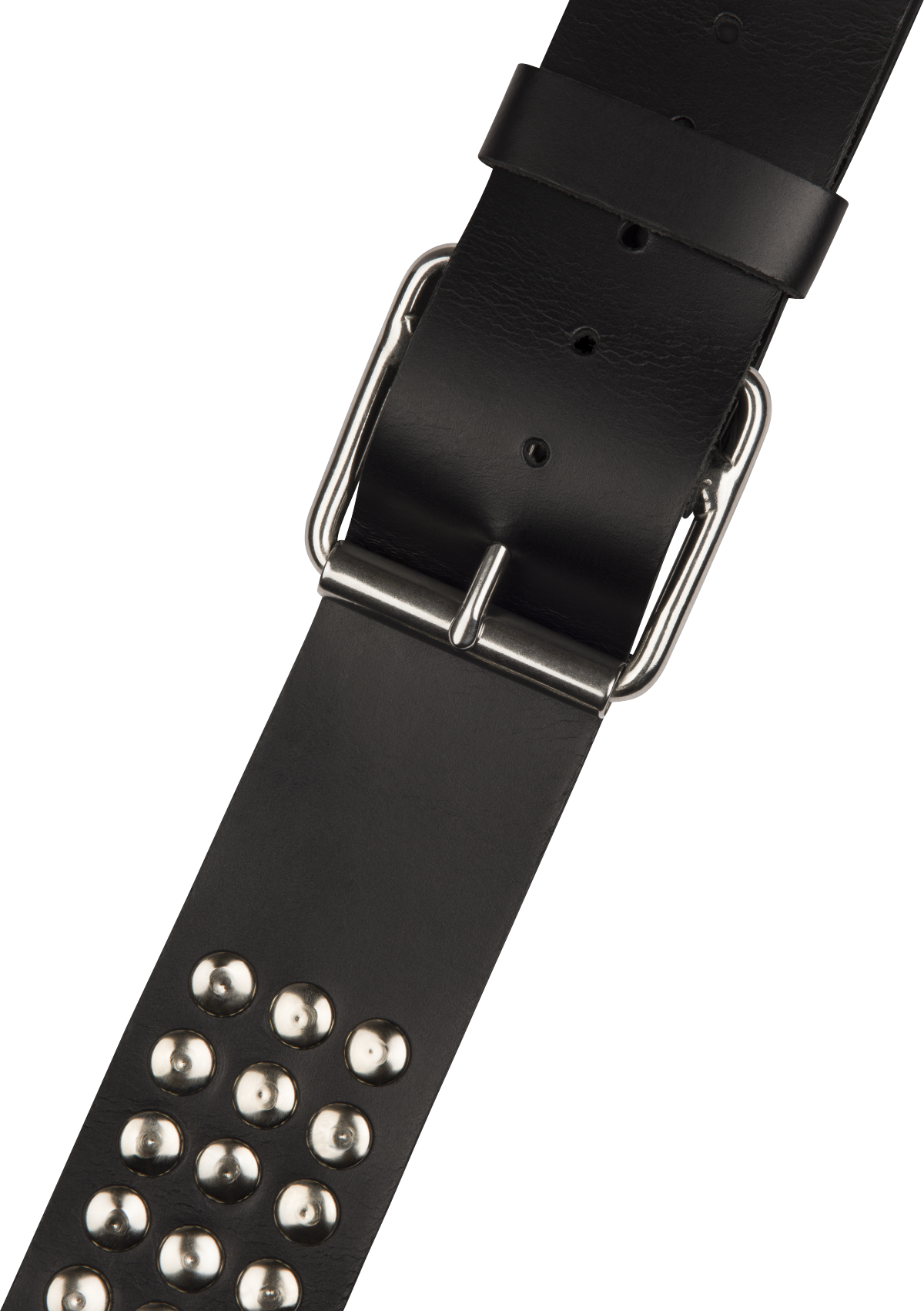 Stud Leather Strap, Black, 2.5"