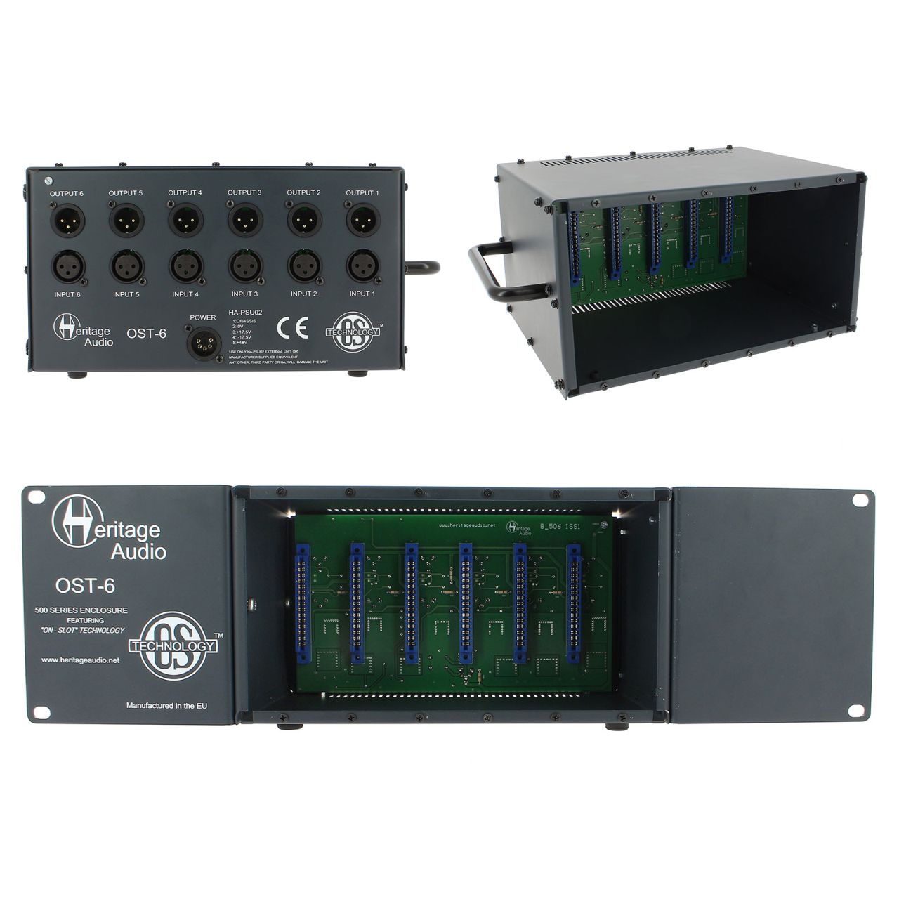 500er Serie Modulrahmen mit 6 Einschüben inkl. 19" Rackwinkel