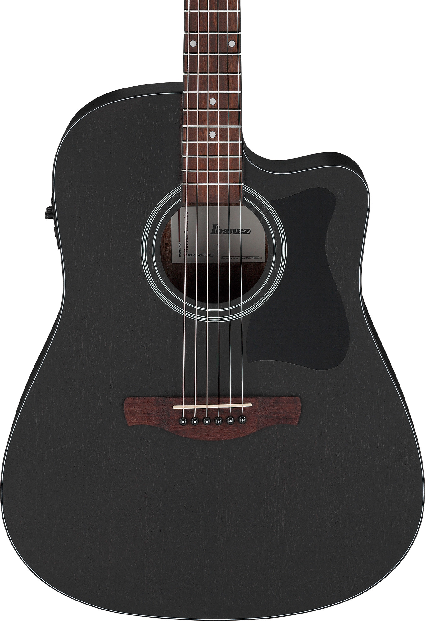 V44CE-WK Westerngitarre Weathered Black Open Pore
