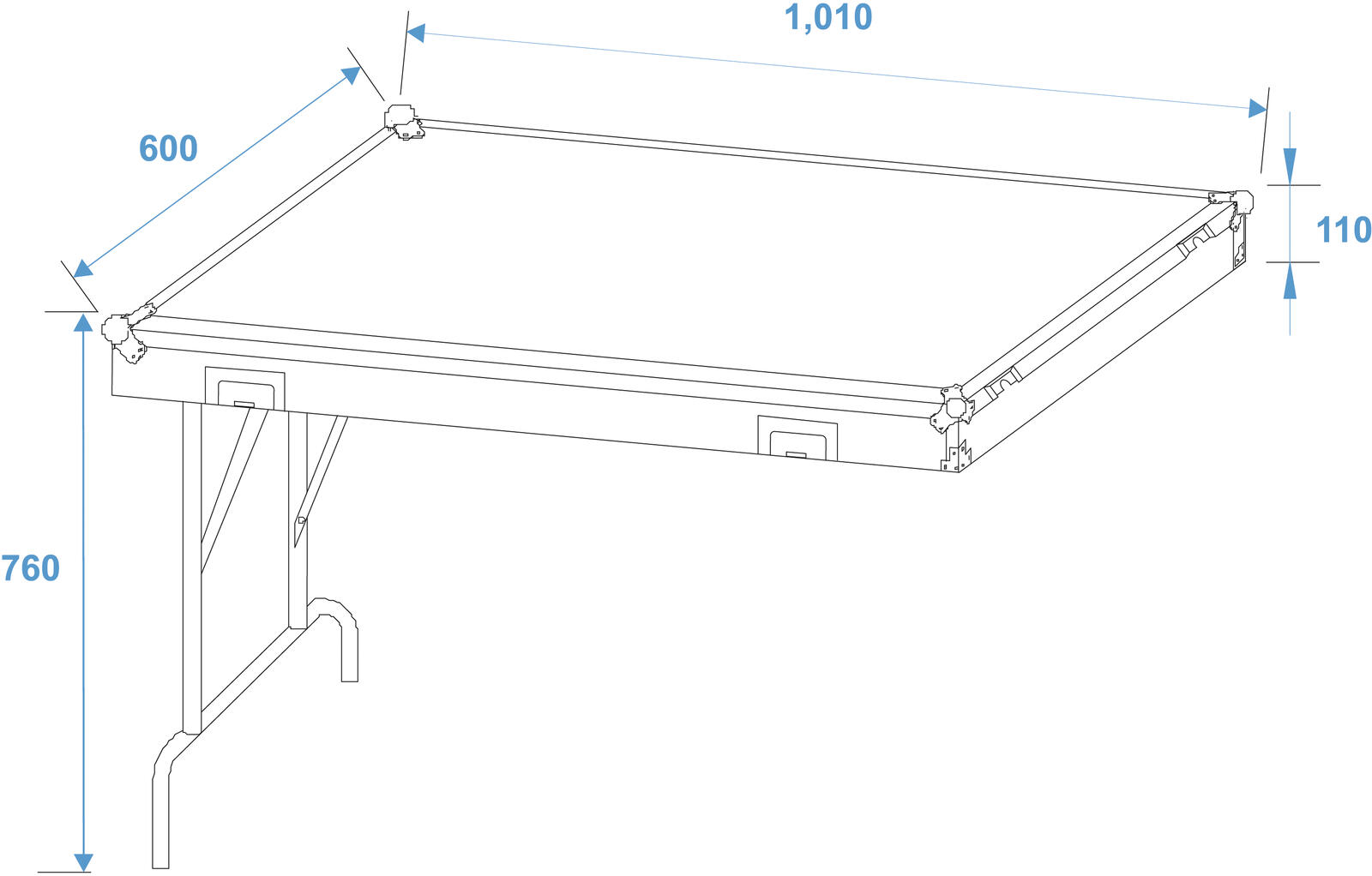 WDS-1 Universal-Schubladen-Case mit Rollen