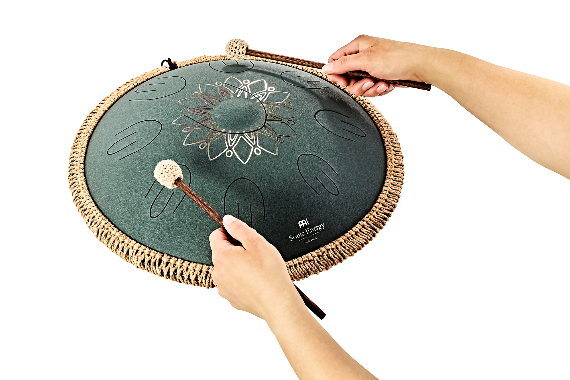 OSTD4DGE Octave Steel Tongue Drum Fis Moll Dunkelgrün 16" 432Hz