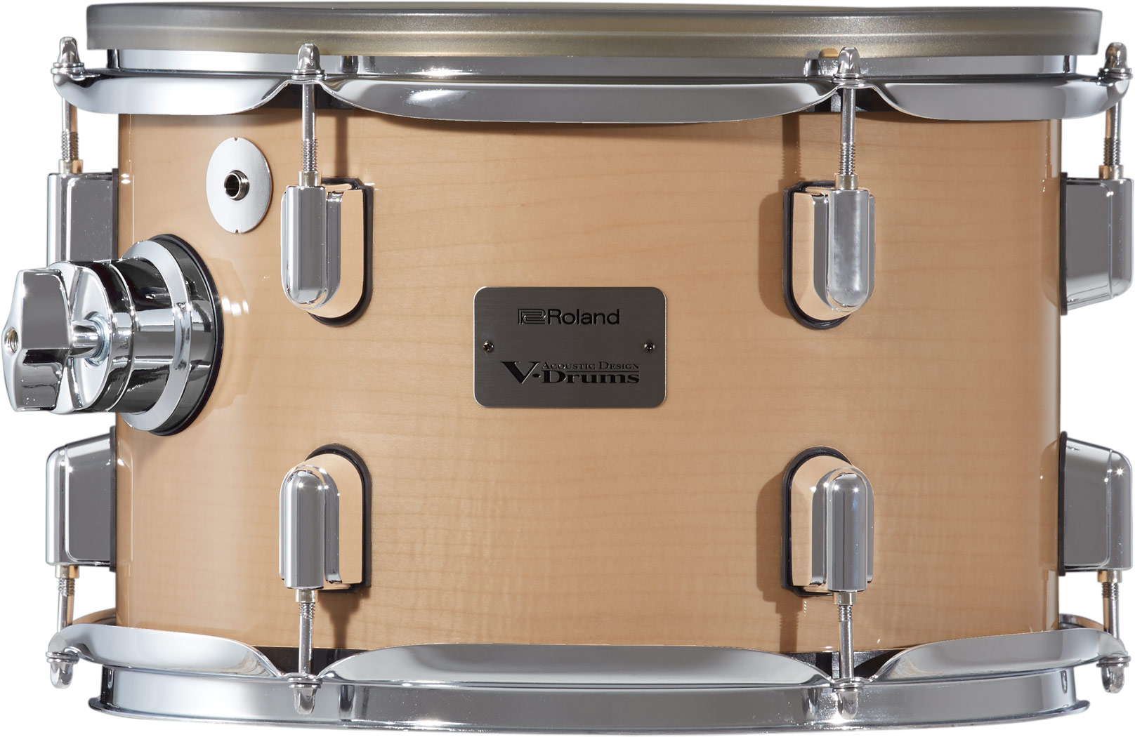 Roland PDA120 Tom-Pad in Gloss Natural – 12-Zoll E-Drum Tom mit Holzkessel und Mesh-Head