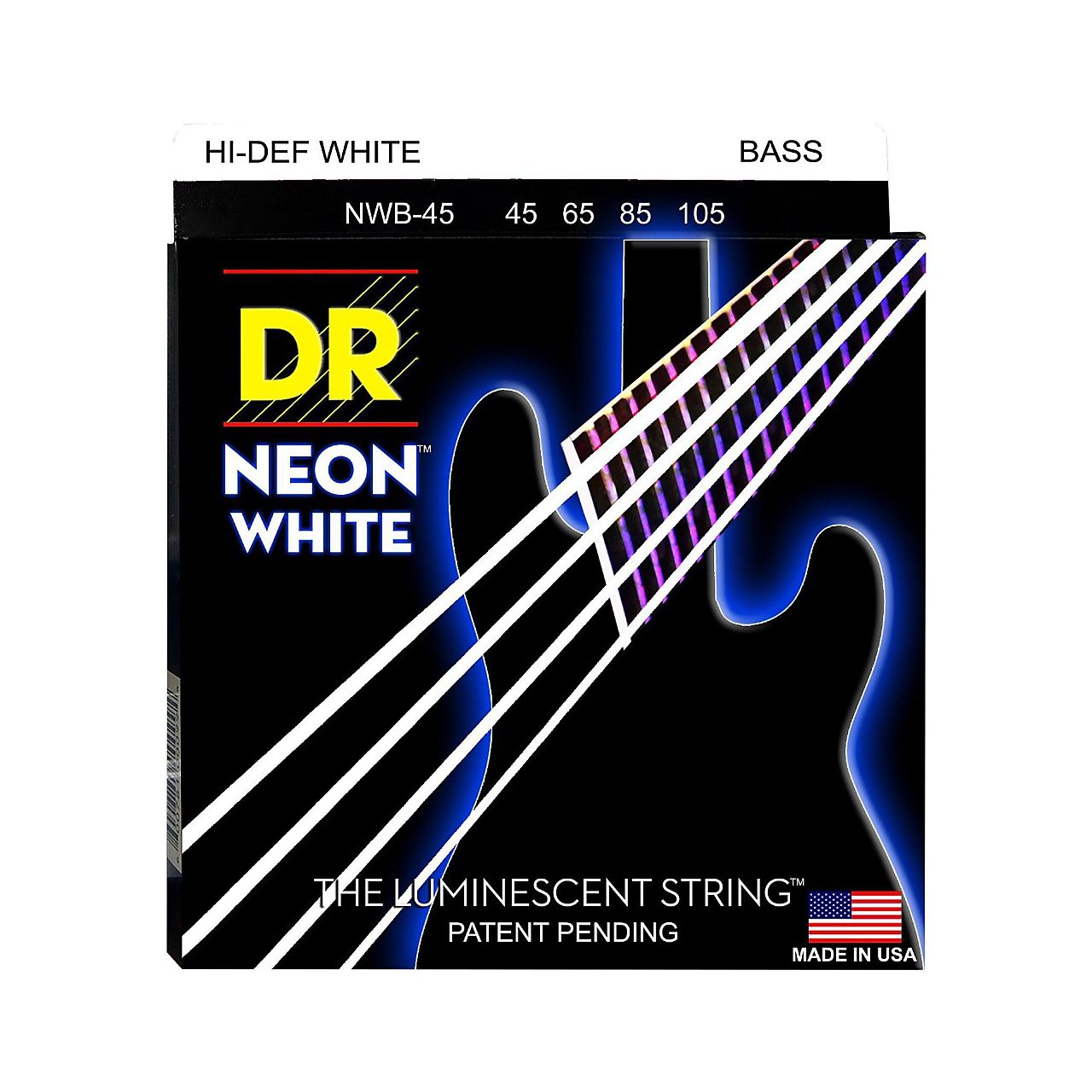 Hi-Def Neon Bass-Saitensatz White 045-105
