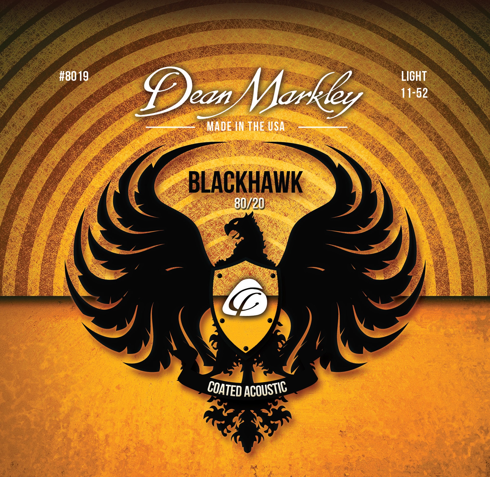 Blackhawk - 8019 - Coated Acoustic Guitar String Set, 80/20, Light, .011-.052