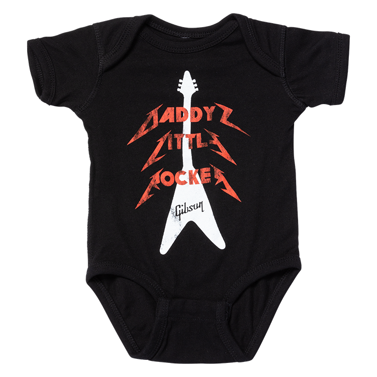 Daddy's Little Rocker Flying V Onesie (Black) 18/24 Monate