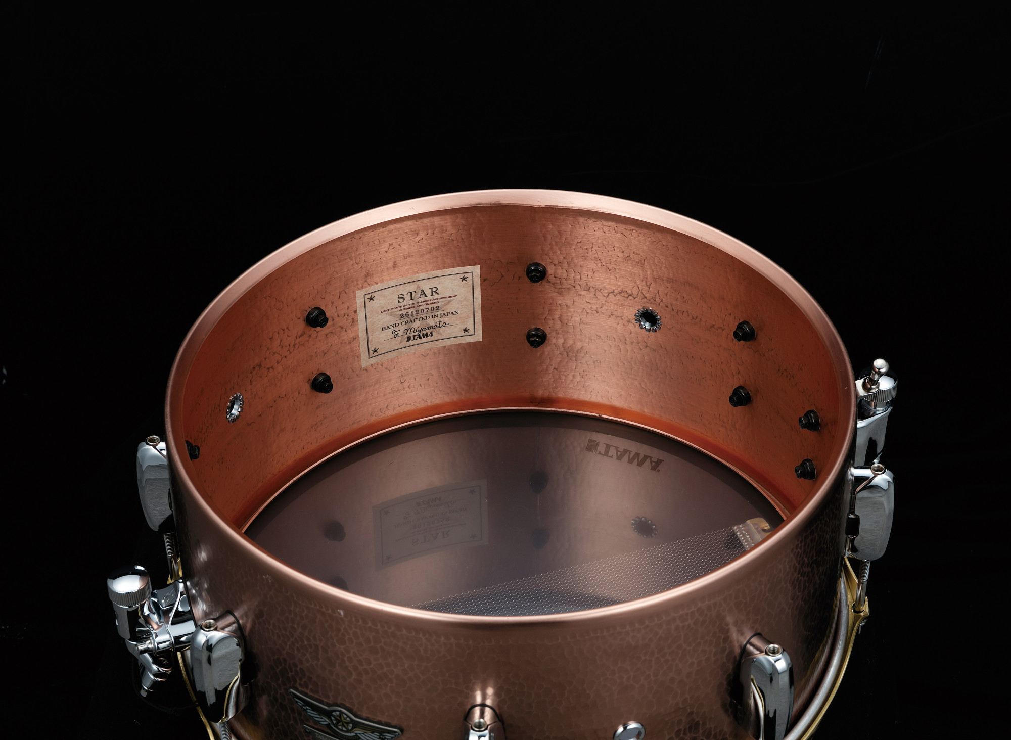 14" x 6,5" Reserve Hand Hammered Copper Snaredrum