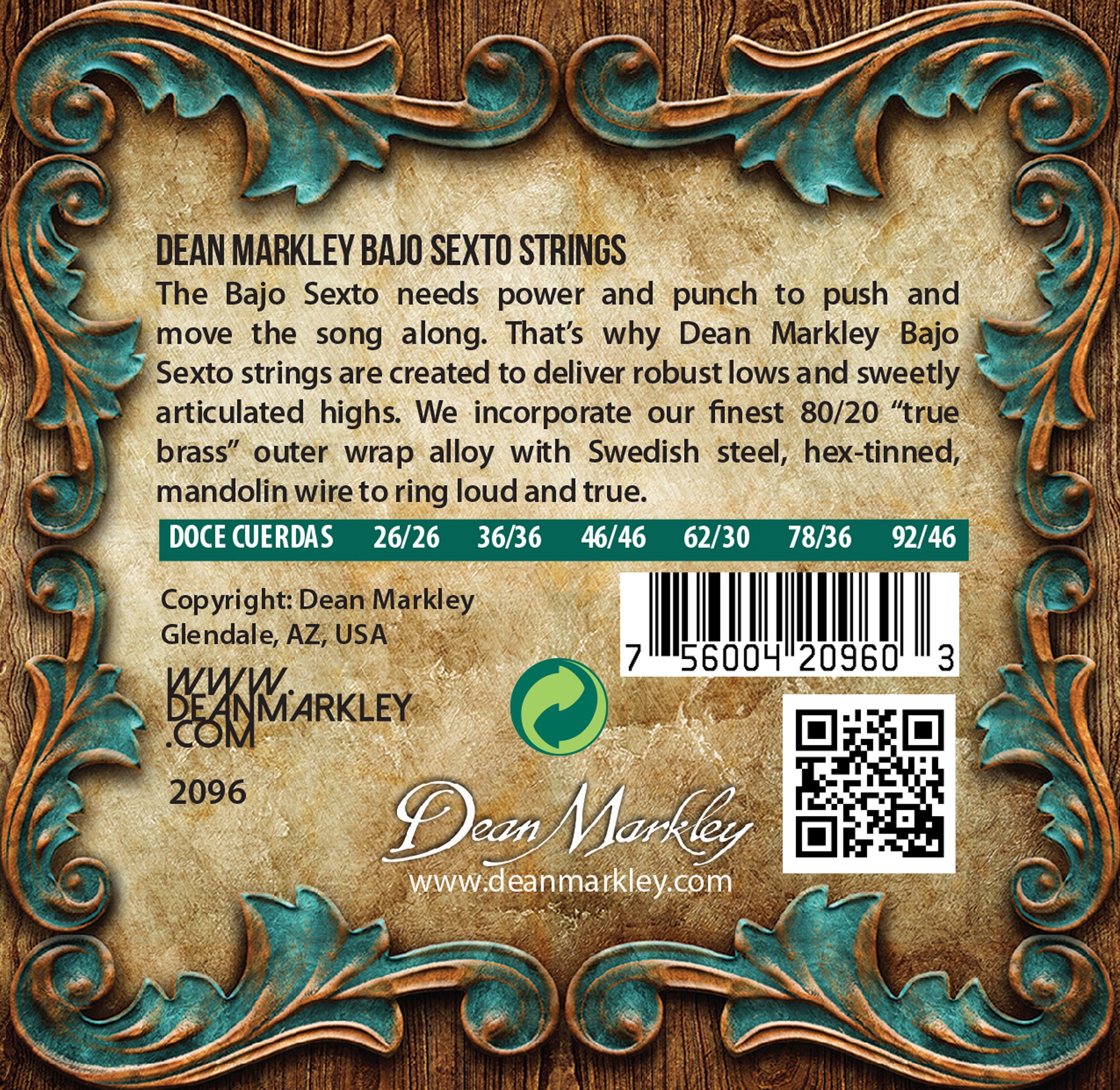 Bajo Sexto - 2096 - Bajo Sexto String Set, Doce Cuerdas, 12-String