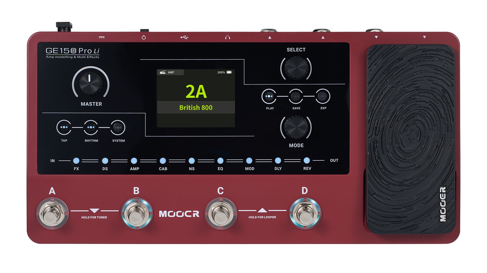 GE150 Pro Li multi effects pedal with built-in Lithium battery "Versandrückläufer"