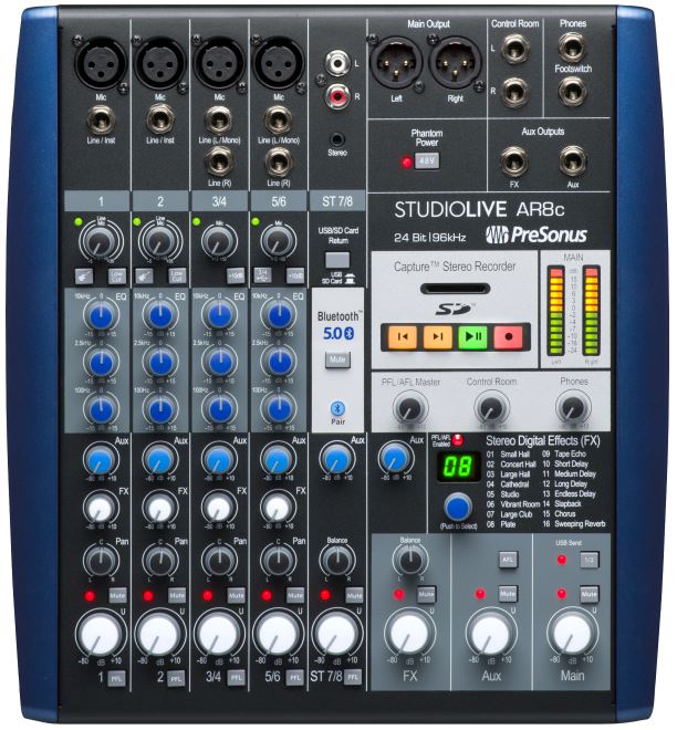 StudioLive® AR8c Analog Mixer, Blue, 230-240V EU