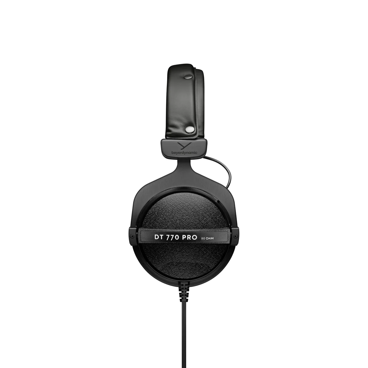 DT 770 PRO 80 Ohm Seitenansicht des Federstahl-Kopfbügels mit beyerdynamic Logo