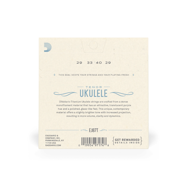 EJ87T Titanium Ukulele Strings, Tenor