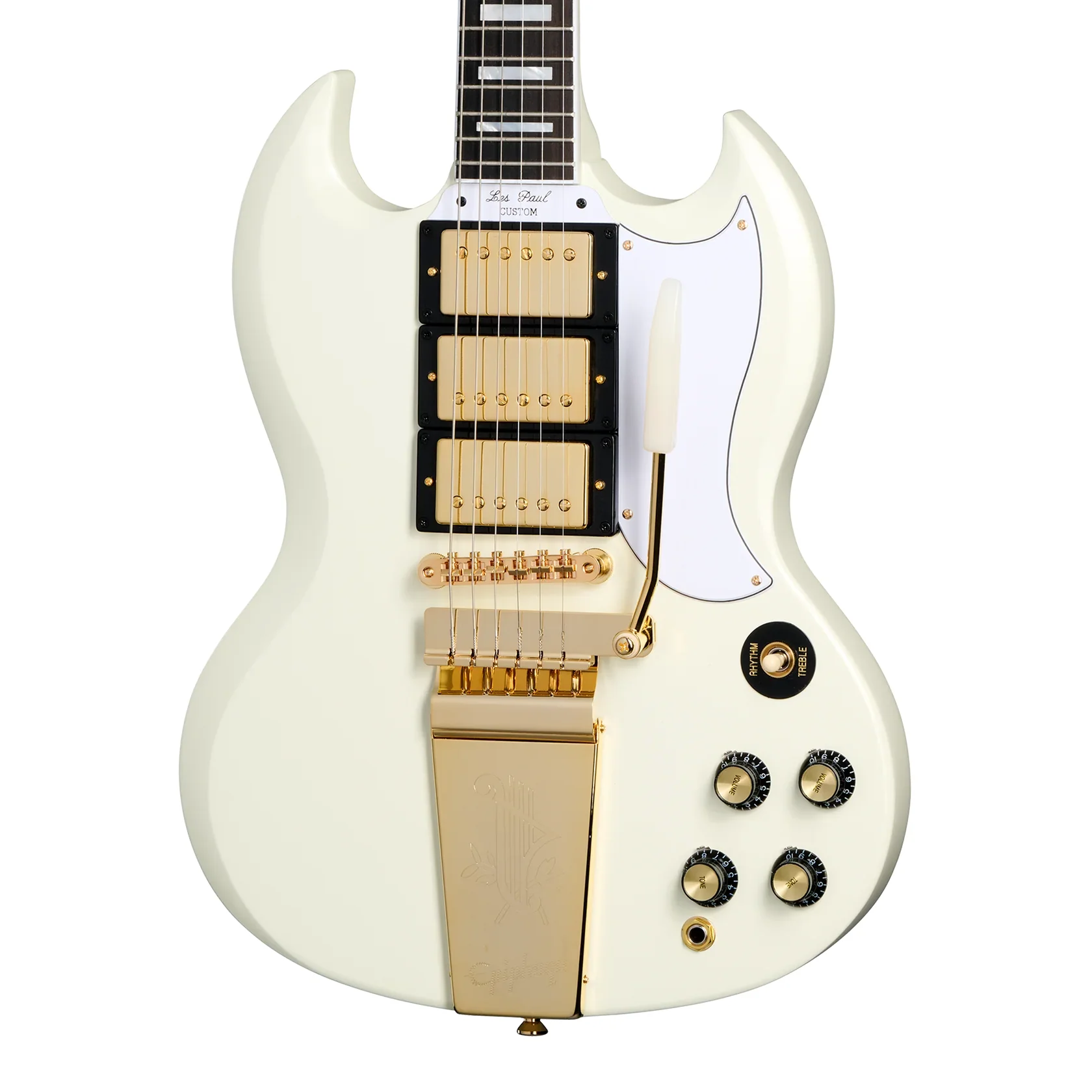 Epiphone 1963 Les Paul SG Custom Maestro Vibrola White Korpus mit Bridge und Pickups