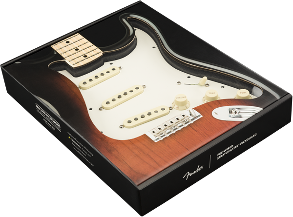 Pre-Wired Strat Pickguard, Custom Shop Texas Special SSS, Parchment 11 Hole PG