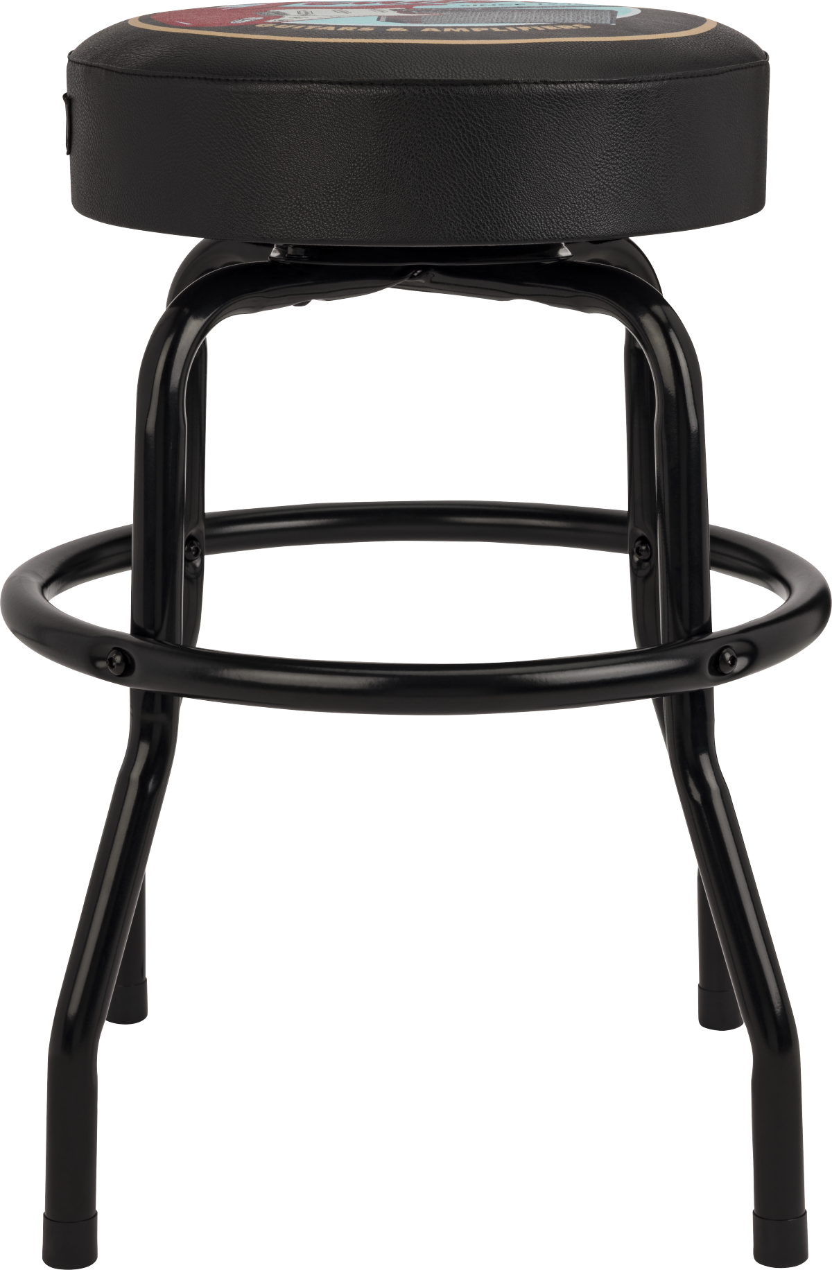 Guitars & Amps Pick Pouch Barstool, Black/Black, 24"