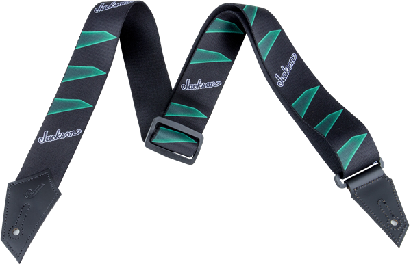 Strap with Headstock Pattern, Black/Green