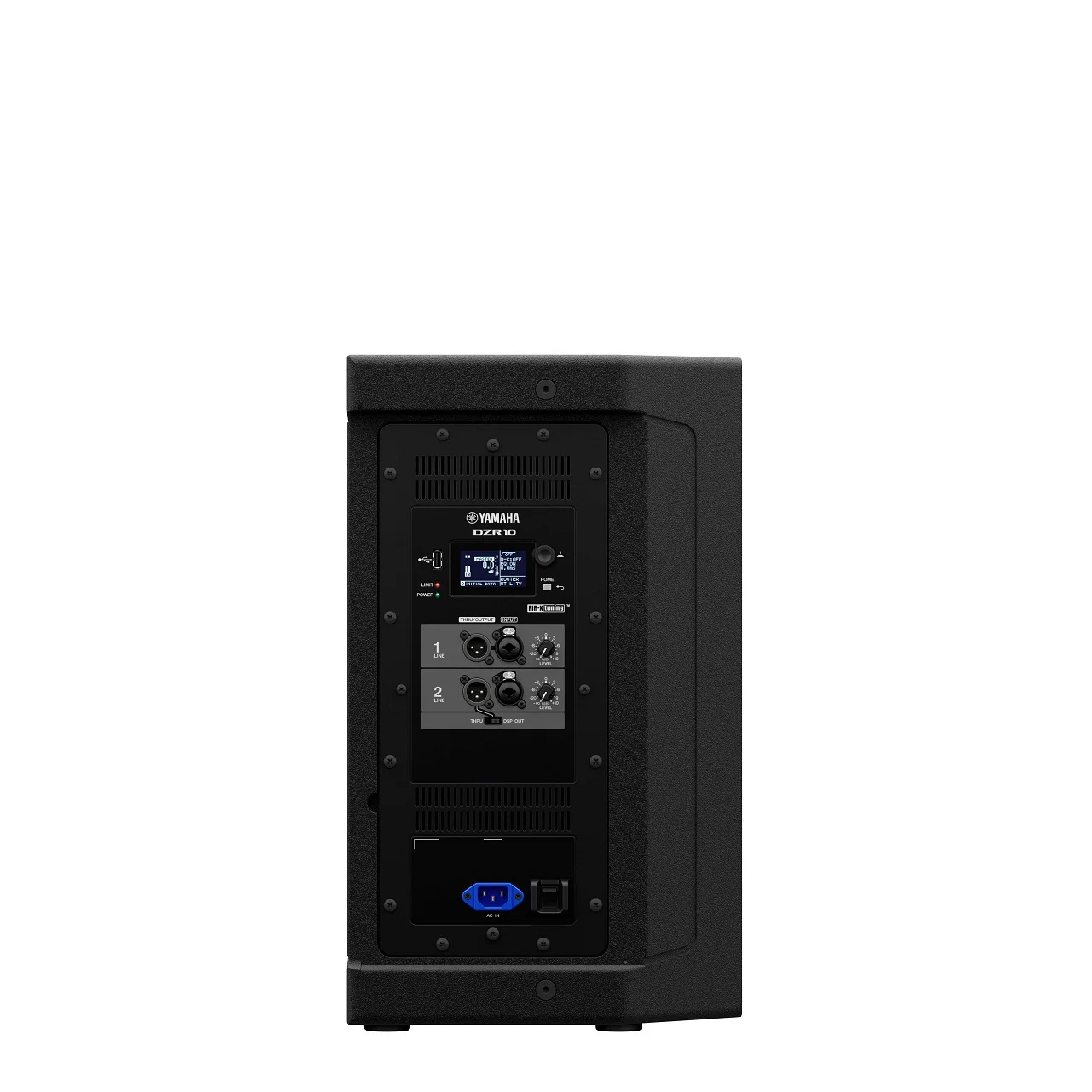 Yamaha DZR10 Rückseite mit LCD-Display und Bedienelementen