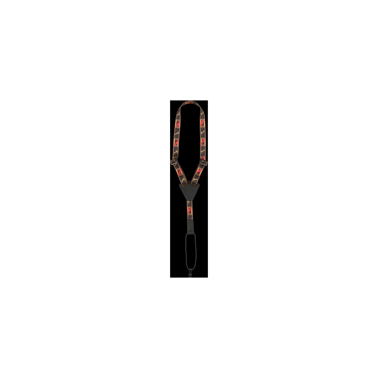 Ukulele Strap, Black/Yellow/Red