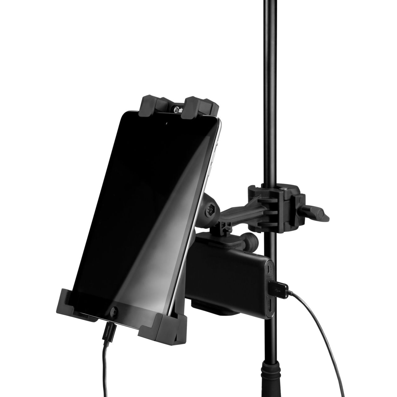 THMS 1 - Universeller Tablet-Halter mit Powerbank- Aufnehmer