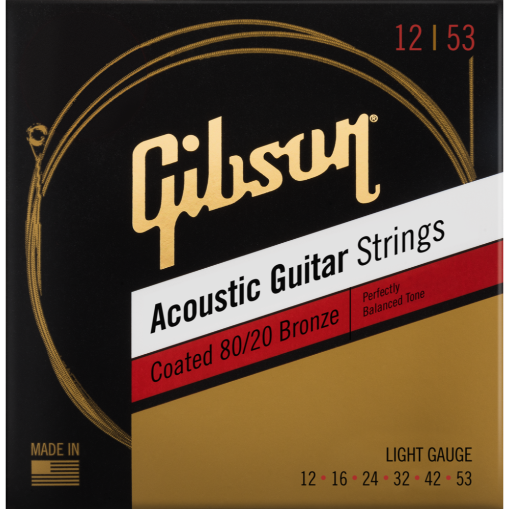 Coated 80/20 Bronze Acoustic Strings, Light .012-.053