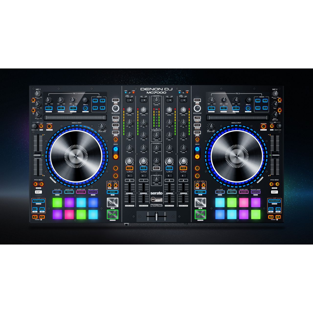 MC7000 - Professioneller DJ Controller mit zwei Audio Interfaces