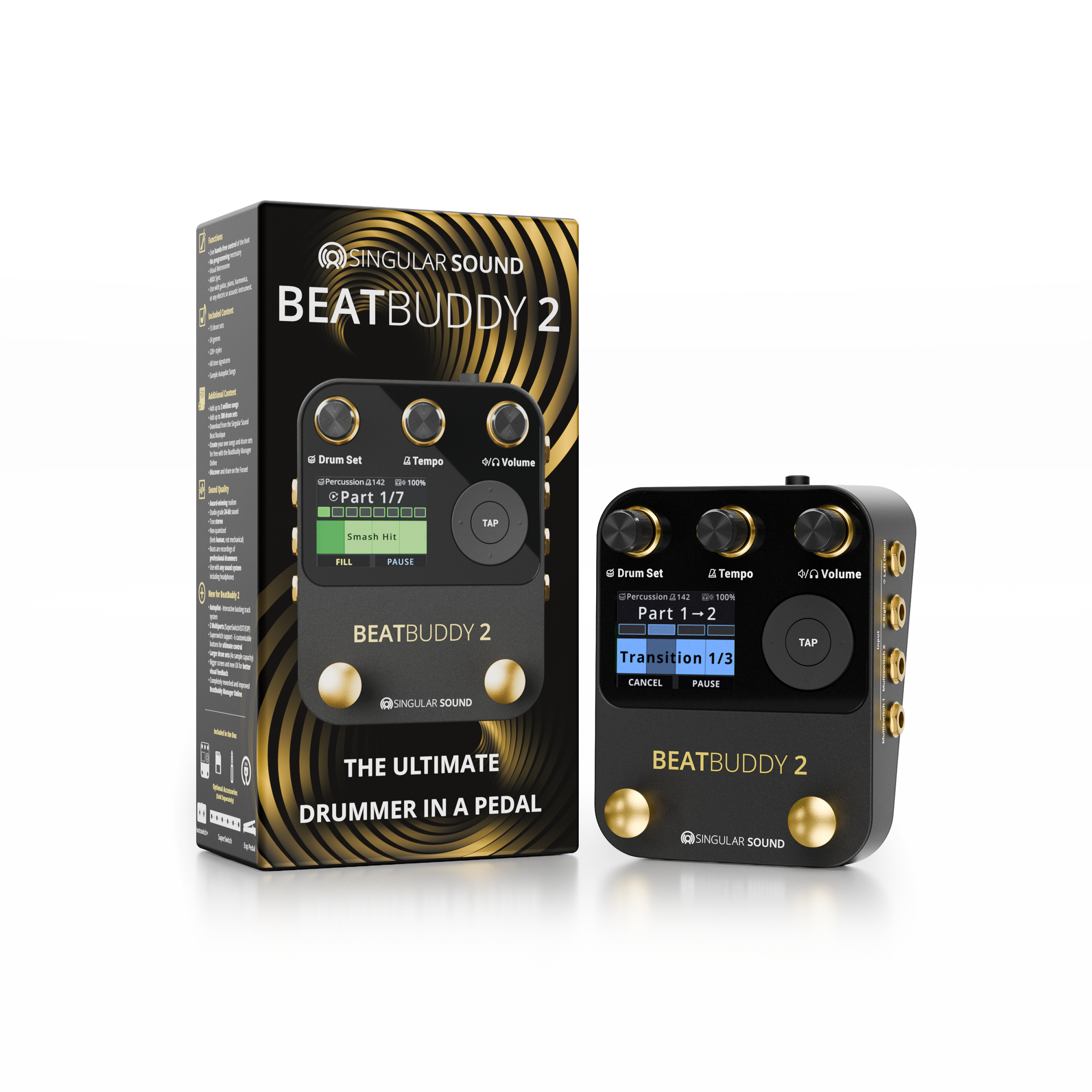 BeatBuddy 2 mit Verpackung und Netzteil – Lieferumfang komplett