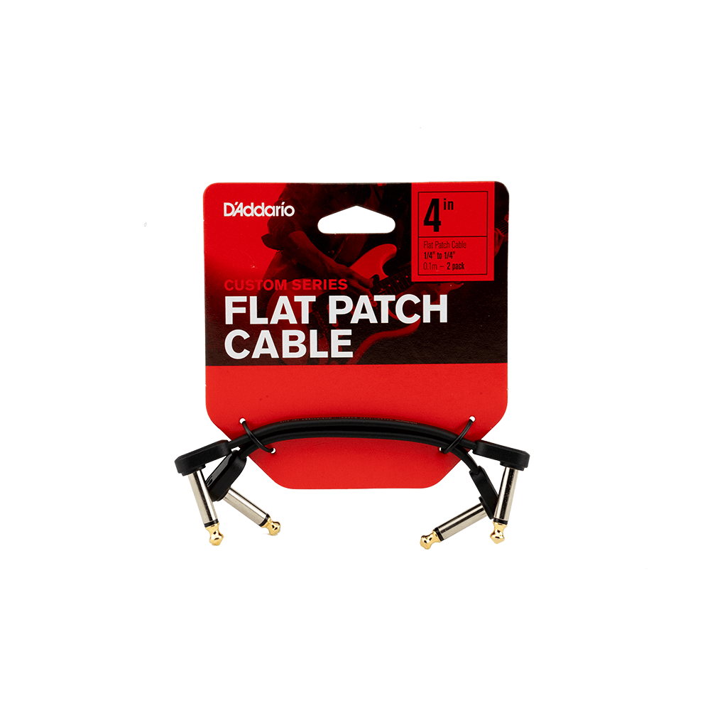 Custom Serie Flat Patch Kabel, 2er-Packung, 6,3mm Klinke gewinkelt, 10cm
